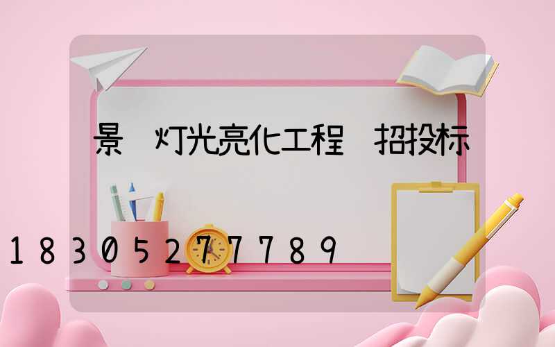 景观灯光亮化工程 招投标